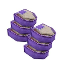 Kuber Industries 6-Pcs Purple Fabric Blouse Organiser-27