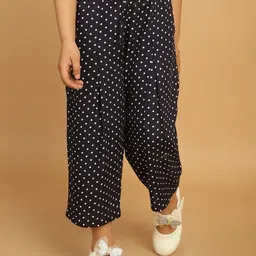 MINI & MING Girls Polka Dot Printed Relaxed Straight Fit Low-Rise Easy Wash Trousers-image-24