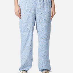 Popwings Women Floral Printed Relaxed Loose Fit High-Rise Easy Wash Joggers-image-45