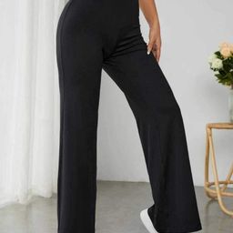 BROADSTAR Women Relaxed Straight Leg High-Rise Easy Wash Loose Fit Parallel Trousers-picture-26