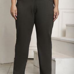 theRebelinme Women Plus Size Relaxed Straight Fit High-Rise Easy Wash Formal Trousers-image-70