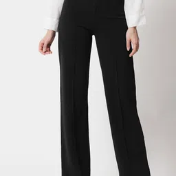 KOTTY Basics Women Relaxed Straight Leg Straight Fit High-Rise Parallel Trousers-image-50