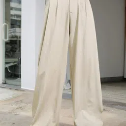 KOTTY Basics Women Straight Fit High-Rise Pleated Parallel Trousers-image-10