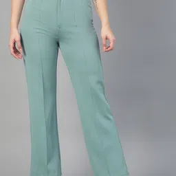 KOTTY Basics Women Relaxed Straight Leg Straight Fit High-Rise Easy Wash Trousers-image-8