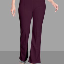 Jinax Women Relaxed Straight Leg Straight Fit High-Rise Easy Wash Bootcut Trousers-image-94