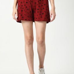 BAESD Women Conversational Printed High-Rise Pure Cotton Shorts-21