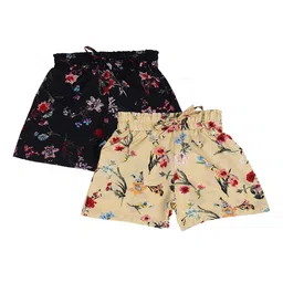 BAESD Girls Pack Of 2 Floral Printed High-Rise Shorts-53