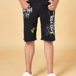 Coolsters by Pantaloons Boys Typography Printed High-Rise Denim Shorts-picture-52