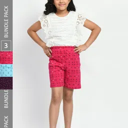 BAESD Girls Pack of 3 High-Rise Geometric Printed Pure Cotton Shorts-image-90