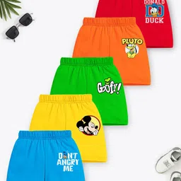 YK Disney Boys Pack Of 5 Disney Graphic Printed Cotton Shorts-21