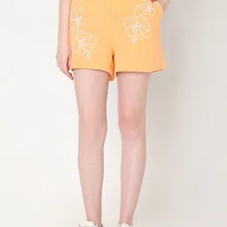 Vero Moda Women Floral Printed High Rise Pure Cotton Shorts-image-7