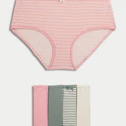 Marks & Spencer  Pack Of 5 Printed HighRise Basic Briefs T615104XLIGHT ROSE-image-2