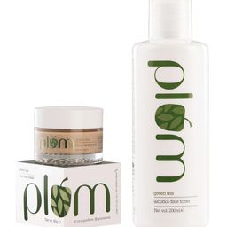 Plum Unisex Sustainable Green Tea Set of Clear Face Mask & Toner-image-19
