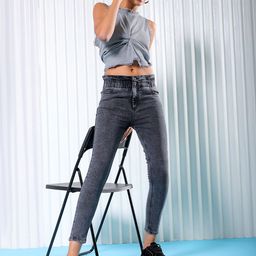 Freehand by The Indian Garage Co Women Black Light Fade Mid-Rise Slim Fit Stretchable Jeans-picture-42
