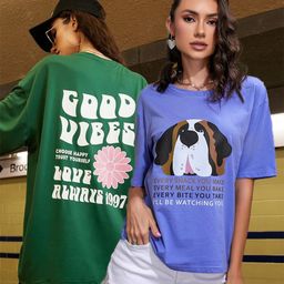 Christy World Pack Of 2 Printed Cotton Oversized T-shirts-picture-47