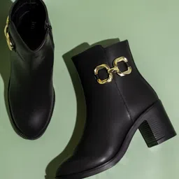 Inc 5 Women Mid-Top Ankle Block Heeled Chelsea Boots-55