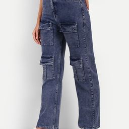 BROADSTAR Women Smart Wide Leg High Rise Clean Look Light Fade Stretchable Jeans-image-82