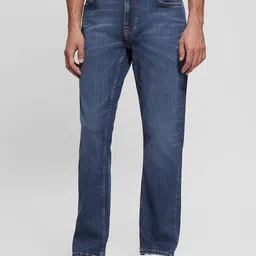 GUESS Men Slim Fit Mid-Rise Light Fade Clean Look Stretchable Jeans-image-58