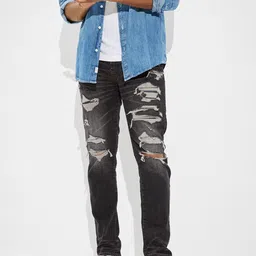 AMERICAN EAGLE OUTFITTERS Men Slim Fit Highly Distressed Cotton Jeans-picture-46
