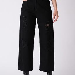 Globus Women Boyfriend Fit Pure Cotton Mildly Distressed Jeans-image-54