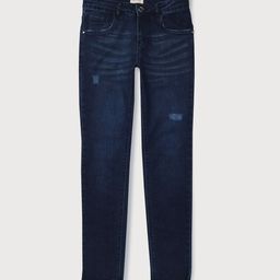 Gini and Jony Girls Navy Blue Mildly Distressed Light Fade Jeans-image-63