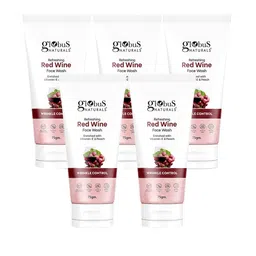 Globus naturals Set of 5 Refreshing Red Wine Face Wash with Vitamin E & Peach - 75 g each-50
