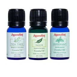 Sugandhim Set Of 3 Fresh Green Trio Peppermint, Tea Tree, Neem Essential Oil 30ml-12