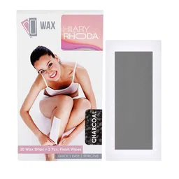 Hilary Rhoda Charcoal Easy To Use Wax Strips & 2Pcs Wipes Strips -Rose Extract - 20 Strip-0