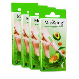 MasKing Set Of 4 Avocado Body Gel Waxing kit - 32 Strips & 2 Pre- 2 Post Wipes-57