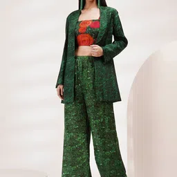 Breathe by Aakanksha Singh Floral Printed CropTop & Palazzos Long Sleeve Shrug-picture-25