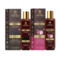 Khadi Organique Set Of 2 Onion Black Seed Hair Oil & Red Onion Hair Shampoo 400ml-17