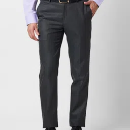 Raymond Men Checked Slim Fit Trousers-image-74