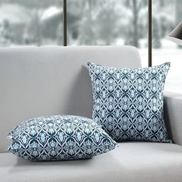 Aurave Blue & White 2 Pieces Ethnic Motifs Square Cushion Covers-image-40
