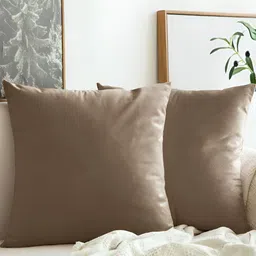 Aurave Copper-Toned 2 Pcs Square Cushion Covers-4