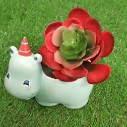 Garden Deco Red & Green Succulent Artificial Flowers and Plants-4