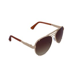 Tom Martin Unisex Brown Lens & Gold-Toned Aviator Sunglasses with UV Protected Lens 1695SM-image-93