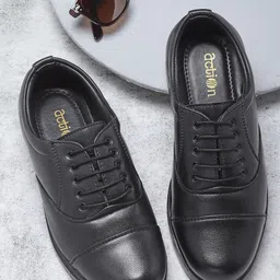 Action Men Black Solid Formal Derbys-image-9