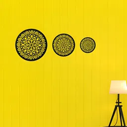 Ekhasa Black Textured Wooden Wall Decor Plates-15