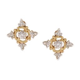 Estele Gold Plated Floral Studs Earrings-image-22