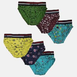 Lux Cozi Boys Pack Of 6 Assorted Anti-Odour Conversational Printed Basic Briefs-image-23