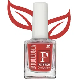 PERPAA Colorich Chip Resistant & Long Lasting Glossy Nail Polish 10 ml - Bold Red 12-24