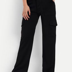 BROADSTAR Women Relaxed Straight Fit High-Rise Easy Wash Lyocell Cargos Trousers-picture-15