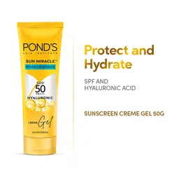 Ponds Sun Miracle Protect & Hydrate SPF 50 PA+++ Creme Gel Sunscreen - 50 g-8