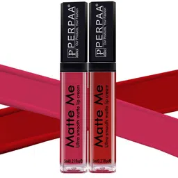 PERPAA Set Of 2 Matte Me Ultra Smooth Lip Creams 5 ml Each - Reddish Pink & Bright Red-6