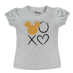 Disney by Wear Your Mind Girls Grey Mickey Mouse Printed Puff Sleeves Pure Cotton T-shirt-image-110