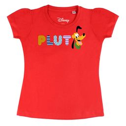 Disney by Wear Your Mind Girls Red Printed Puff Sleeves Pure Cotton T-shirt-image-5