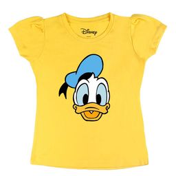 Disney by Wear Your Mind Girls Yellow Mickey Mouse Character Printed Pure Cotton T-shirt-image-53