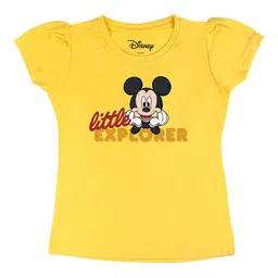 Disney by Wear Your Mind Girls Yellow Printed T-shirt-image-99