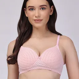 Floret Assorted Polka Dot Printed Full Coverage Cotton T-shirt Bra With All Day Comfort-18