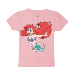 Disney by Wear Your Mind Girls Disney Princess Printed Puff Sleeves Pure Cotton T-shirt-picture-43